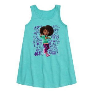 - Karma's World - Karma Notebook Graphic Sleeveless Aline Dress - 1 of 2
