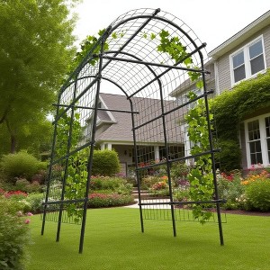 7.5FT Extra Tall Garden Arch Trellis, Steel Arbor for Climbing Plants, Vegetables, Flowers, Outdoor Pergola or Event Decoration - 1 of 4