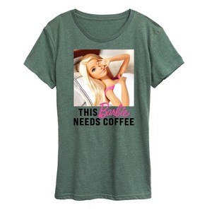Women's - Barbie - This Barbie Needs Coffee Short Sleeve Graphic T-Shirt - 1 of 4