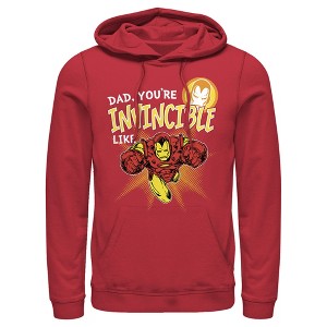 Men's Marvel Dad You're Invincible Like Iron Man Pull Over Hoodie - 1 of 4