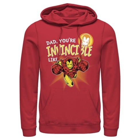 Men's Marvel Dad You're Invincible Like Iron Man Pull Over Hoodie - image 1 of 4