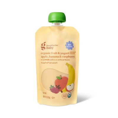 Organic Apple Banana Raspberry Yogurt Baby Food Pouch - 4oz - Good & Gather™