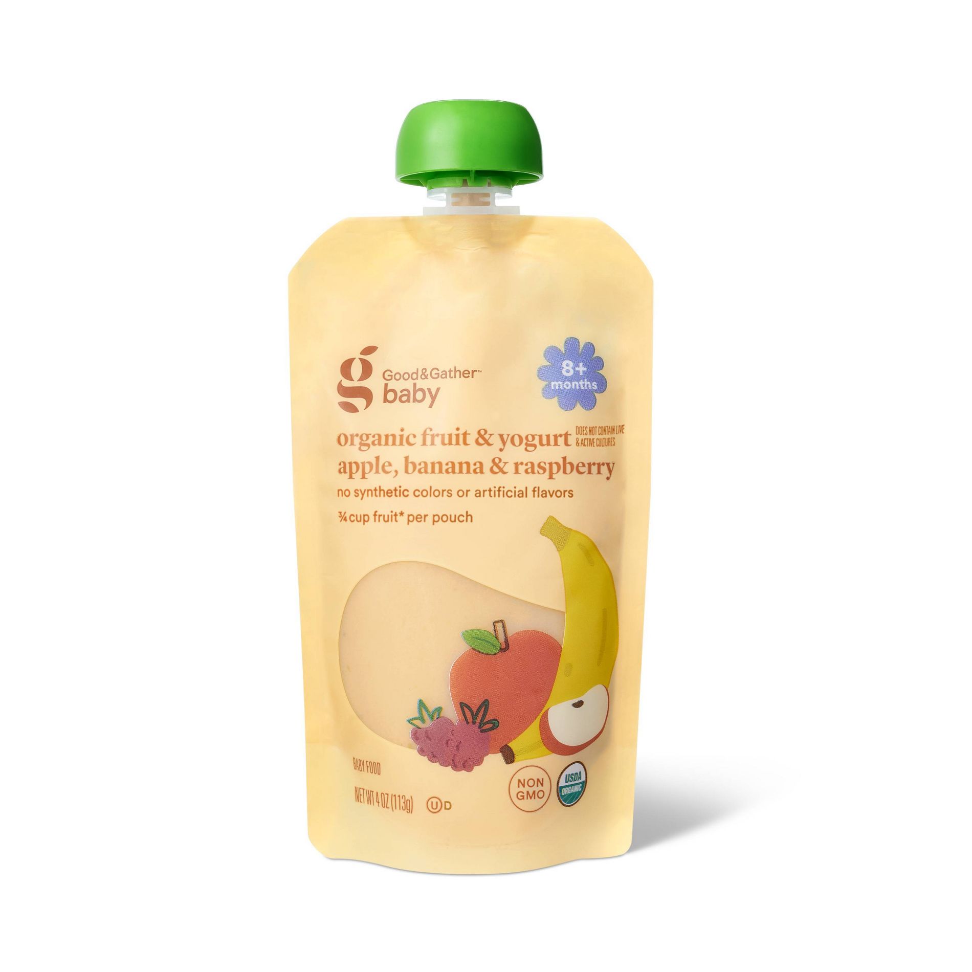 Organic Apple Banana Raspberry Yogurt Baby Food Pouch - 4oz - Good & Gather™