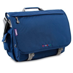 J World Thomas Laptop Messenger Bag- Navy, Blue