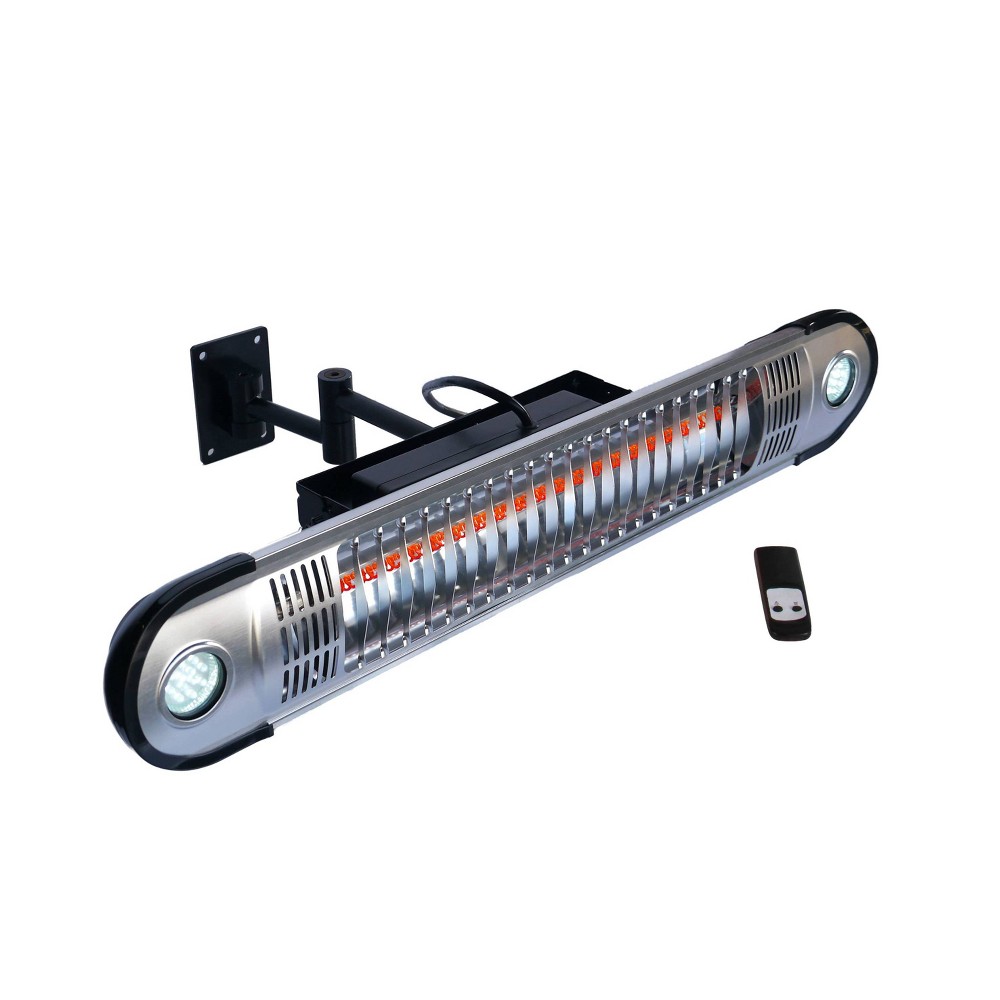 Photos - Patio Heater Articulated Wall Mounted Infrared Electric Outdoor Heater with LED & Remot