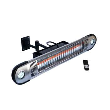 Articulated Wall Mounted Infrared Electric Outdoor Heater with LED & Remote - Silver - EnerG+