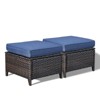 Buenhomino Patio Wicker Ottomans Set of 2, Multipurpose Outdoor Ottomans for Patio, Additional Seating, Footrest, Side Table, Removable Cushions - 2 of 4