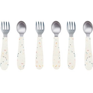 WeeSprout Toddler Utensils, 3 Forks & 3 Spoons, 18/8 Stainless Steel & Food Grade Silicone - 1 of 4