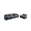 Mid-Century 2-Piece Sofa Set with Throw Pillows - 3 of 4