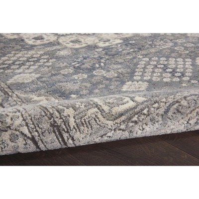 Elegance Reversible Gray Synthetic 2'2" x 10' Area Rug