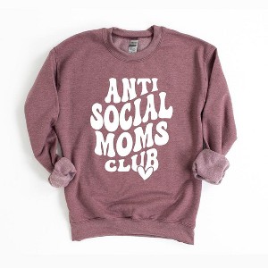 Simply Sage Market Women's Graphic Sweatshirt Anti Social Moms Club - 1 of 3