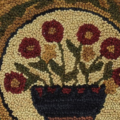 Floral Round Washable Polyester Chair Pad with Ties