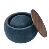 Ridstar 2-in-1 Round Storage Ottoman with Small Seat Top-Dark Blue - 4 of 4