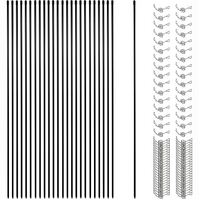 Sunnyglade 42 Inch 25 Pcs Fiberglass Electric Fence Posts with 100 Pcs Metal Loops, Temporary Fence Stakes for Animals Fence, Garden Protection