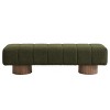 64" Upholstered Dining Bench,Ottoman with Round Wood Legs for Dining Bedroom Entryway Living Room,No-Assembly-Baofuwish - 3 of 4