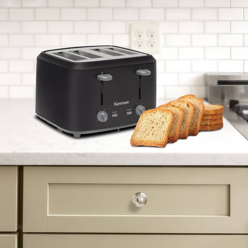 Kenmore 4-Slice Toaster with Dual Controls - Matte Black, 5 of 6