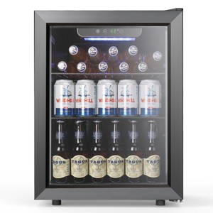 Kismile Mini Fridge 16.93 inches W Freestanding 24 Cans (12 oz.) 1.7 Cubic Feet Beverage Refrigerator with Bottle Storage and Reversible Door - 1 of 4