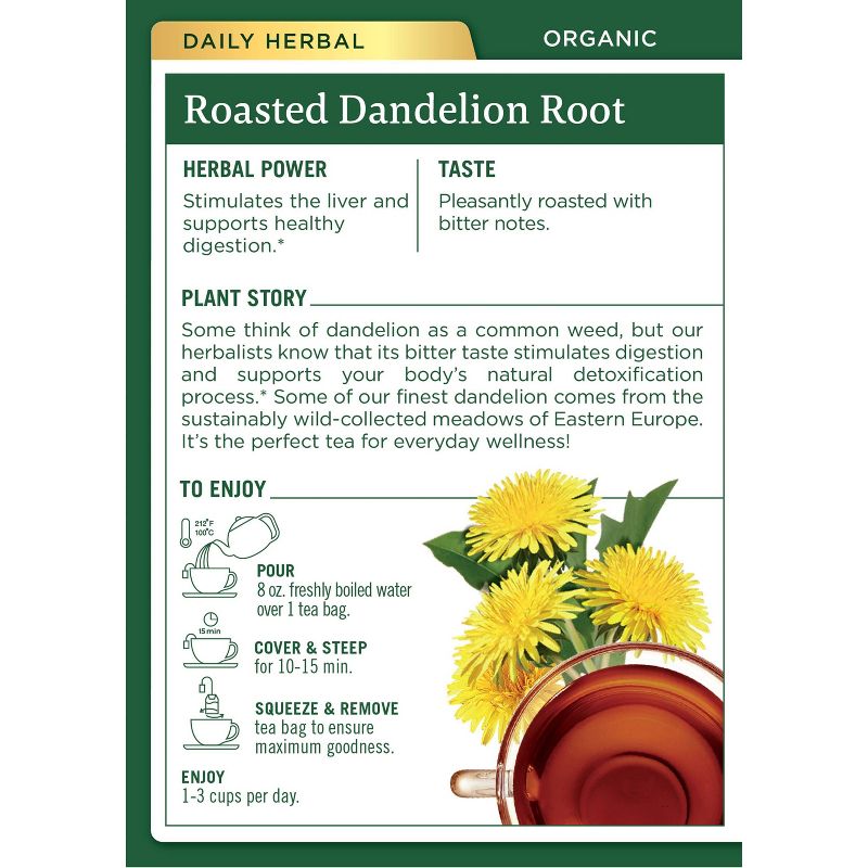 Traditional Medicinals Organic Dandelion Herbal Tea - 16ct, 3 of 11