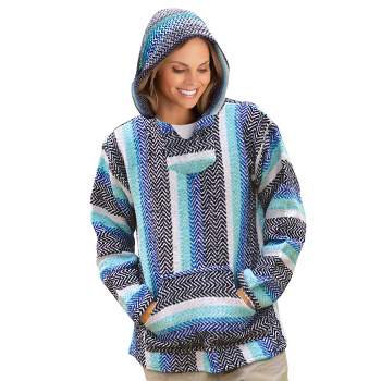Collections Etc Cozy Baja Pistachio Hooded Pullover with Front Pouch Pocket