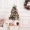 4.5-FT Tall Christmas Tree with 150 LED Lights, Two-Color switchable Lights, with Snowflake Berries, Perfect Christmas Decoration for Home & Office - 4 of 4