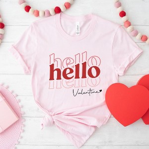 Simply Sage Market Women's Hello Valentine Stacked Short Sleeve Graphic Tee - 1 of 4