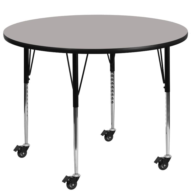 Flash Furniture Mobile 42'' Round HP Laminate Activity Table - Standard Height Adjustable Legs, 1 of 3