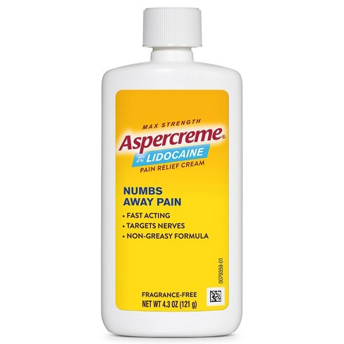 Aspercreme 4% Lidocaine Odor Free Pain Relieving Crème - 4.3oz : Target