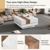 31.4" x 31.4" High Gloss Square Coffee Table, with Sliding Tabletop & Hidden Storage Compartment, Extendable Cocktail Table, for Living Room - 4 of 4
