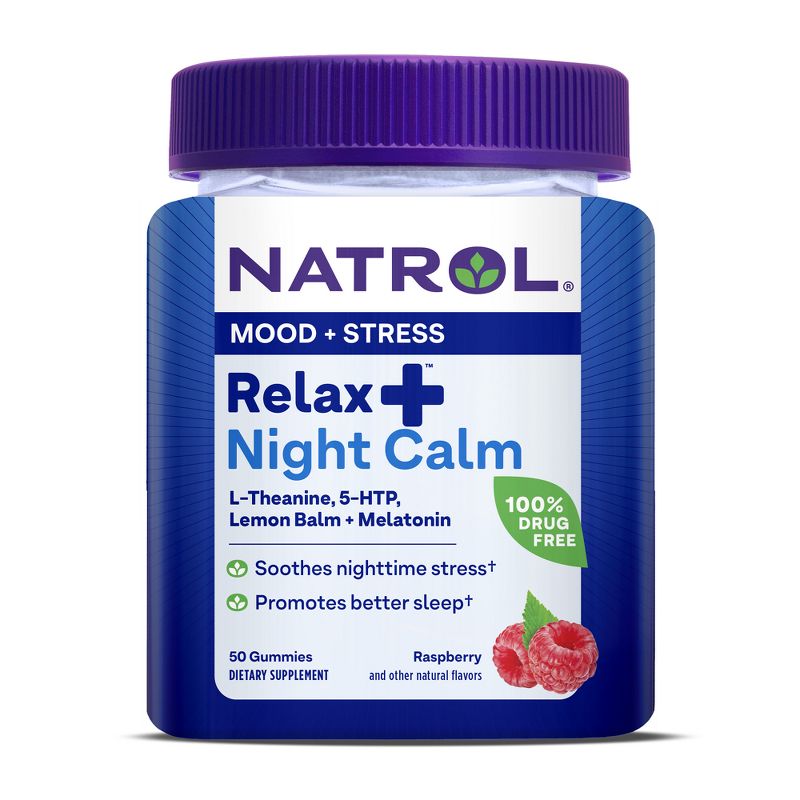 Natrol Relax + Night Calm Gummies - Berry - 50ct, 1 of 10