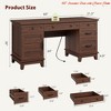 60" Executive Desk w/ Power Outlet, Home Office Desk w/ Drawers, Wooden Work Desk w/File Cabinet, Computer Desk - 2 of 4