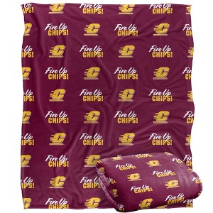 Central Michigan University Logo Pattern Silky 50x60 Blanket, 1 Sided - 1 of 4