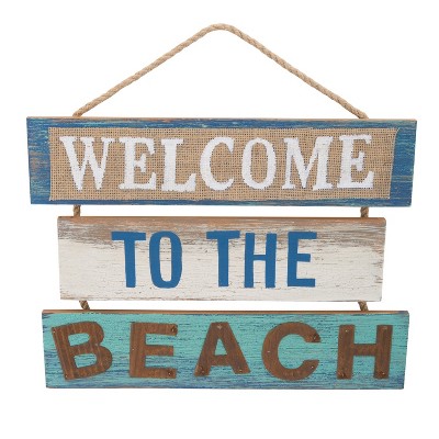Beachcombers Welcome To The Beach Sign 14 x 11.5 x 0.25 Inches.