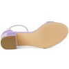 Allegra K Women's Open Round Toe Block Low Heels Ankle Strap Sandals - 4 of 4