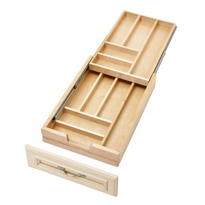 Rev-A-Shelf Kitchen Utensil & Cutlery Pullout Drawer Tray Organizer with Blumotion Soft Close Slides, Wood - 1 of 4