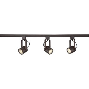 Pro Track Layna 3-Head LED Ceiling or Wall Track Light Fixture Kit Linear Bullet Spot Light Brown Bronze Finish Metal Modern Kitchen Bathroom 44" Wide - 1 of 4