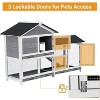 Acekool 63" Bunny Hutch - Waterproof Roof with 3 Trays & 2 Levels - 4 of 4