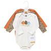 Hudson Baby Infant Girl Cotton Long-Sleeve Bodysuits, Leopard Pumpkin - 2 of 4
