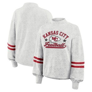 NFL Kansas City Chiefs Women's Oatmeal Heather Crew Neck - 1 of 4