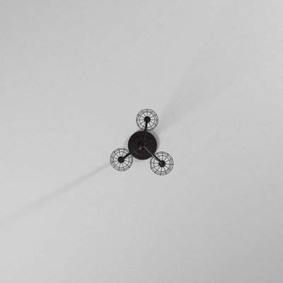 Elegant Black Steel Triple-Wire Shade Floor Lamp