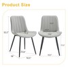 Set of 4 Upholstered Dining Chairs Metal Kitchen Chairs Dining Room Chairs with Ergonomic Design, Black/Dark Gray+White/Gray-ModernLuxe - 3 of 4