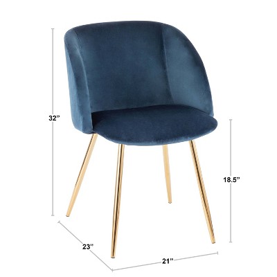 Elevated Elegance Gold Steel & Light Blue Velvet Dining Chair Pair