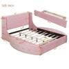 Sapphtopaz Velvet Queen Size Bed Frame with Wingback Headboard Upholstered Platform Bed Frame with Big Drawer & Side Storage Stools for Bedroom - 3 of 4
