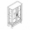 43.8 in Lighted Glass Curio Cabinet with Adjustable Shelves and Mirrored Back, Vintage Display Cabinet with Drawer for Living Room-3irtyhousy - 4 of 4