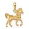 Black Bow Jewelry 14k Yellow Gold Small Walking Horse Pendant - 3 of 4