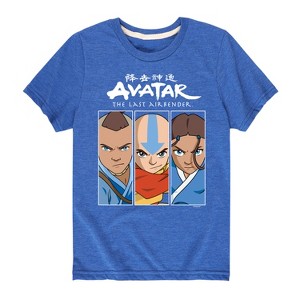 Boys' - Avatar: The Last Airbender - Aang Sokka Katara Trio Short Sleeve Graphic T-Shirt - 1 of 4