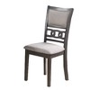 Royal Hampton Fabric Upholstered Dining Chair with Panel Back, Knot Cut Outs, Set of 2, Gray - 2 of 4