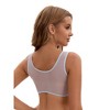 INSPIRE CHIC Women's Deep V Neck Lace Sheer Front Closure Wirefree Tank Back Training Plunge Bras - 2 of 4