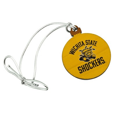 Wichita State Shocker Mini Small Tiny Wood Christmas Tree Holiday Ornament