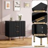 3-Drawer Fluted Dresser Nightstand, Multi-Functional Storage with Wide Top for Bedroom, Living Room, or Kids Room - 4 of 4