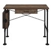 INFURNIC Desks Modern Writing Desk with Spacious Drawer and Open Shelves for Efficient Storage and Organization, Brown, 39.5"*20.5"*29.5" - 2 of 4